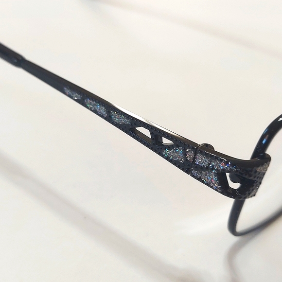 NWOT Bella Italia Unisex Stone Embellished Black Frame Eyeglasses - Picture 2 of 9